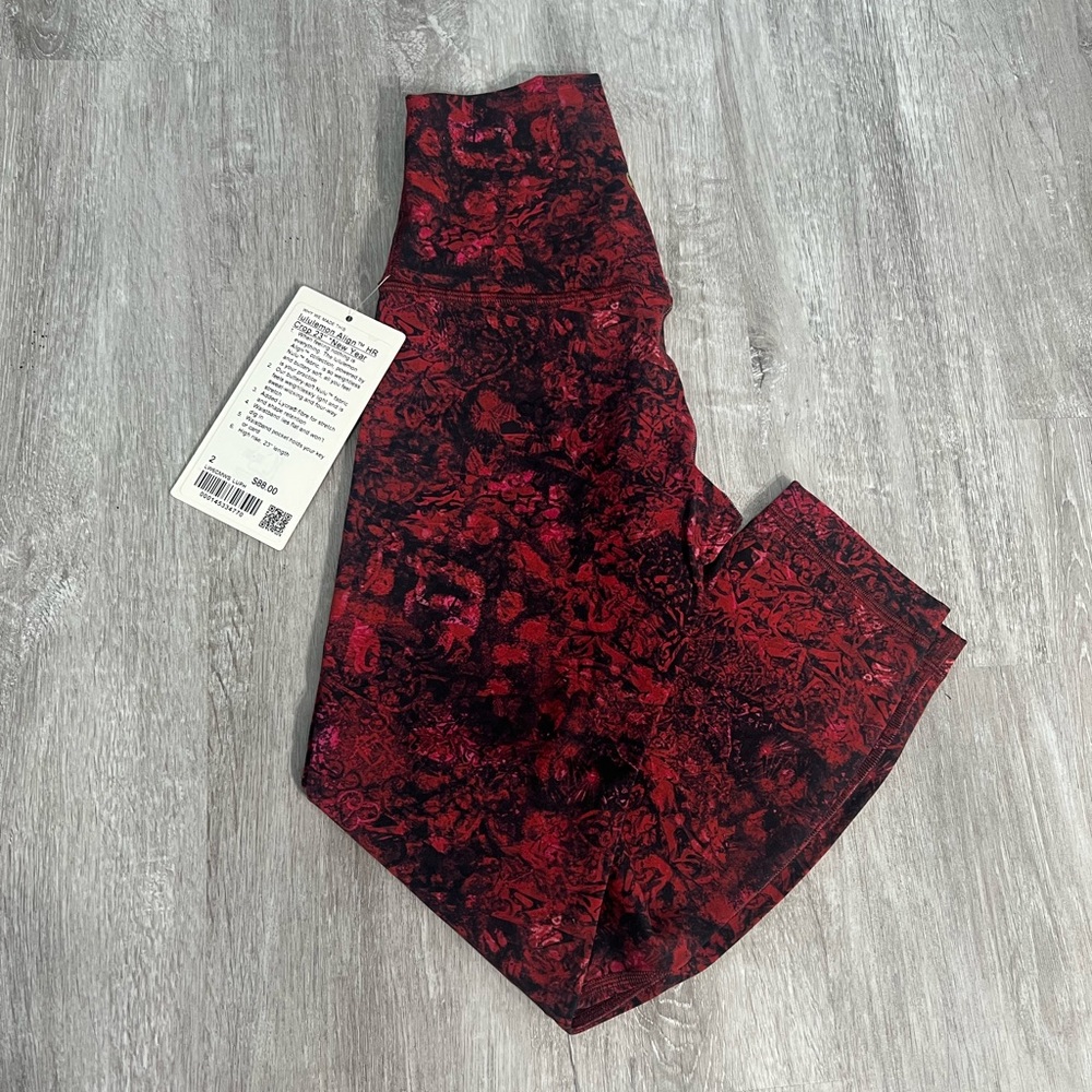 Lululemon Athletica Red and Black Align Leggings